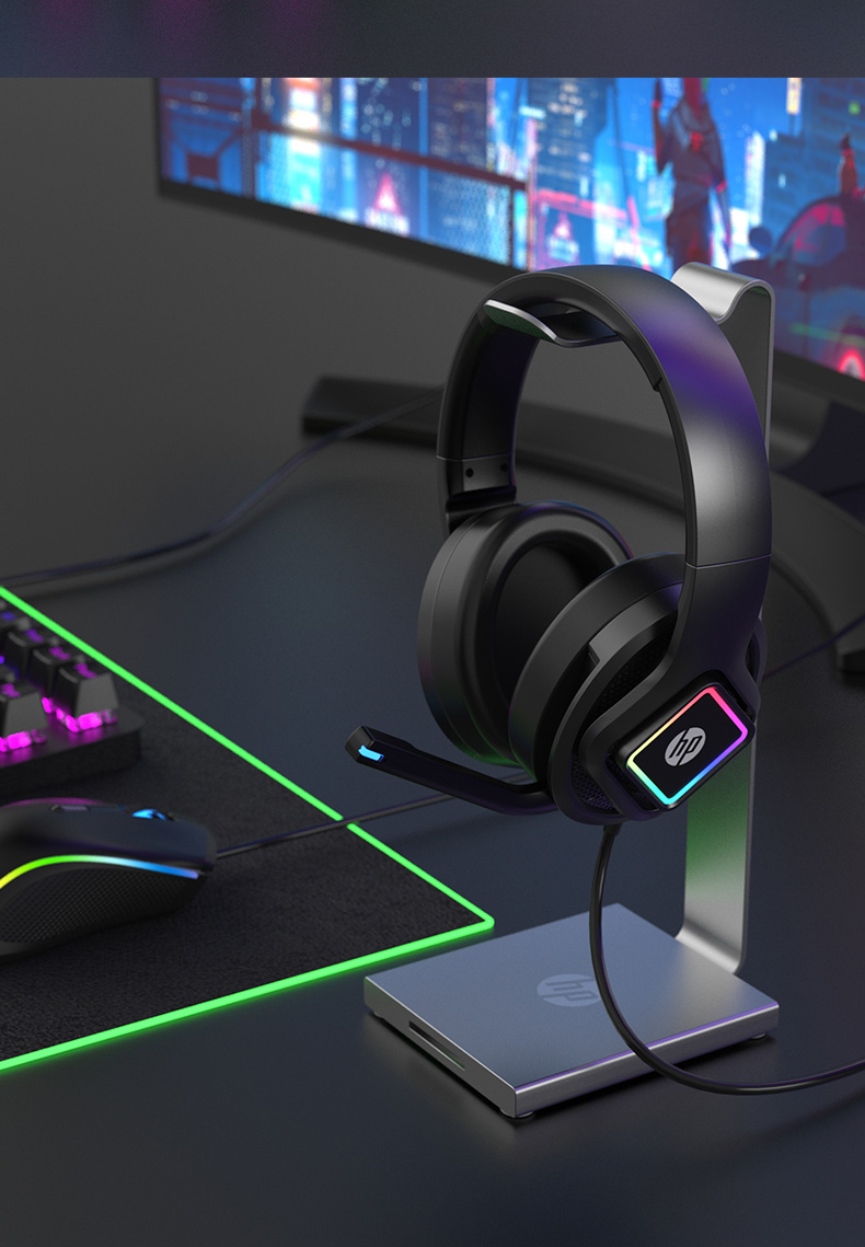 惠普hp电竞降噪耳机gh10头戴式游戏耳机耳麦台式机笔记本通用有线带