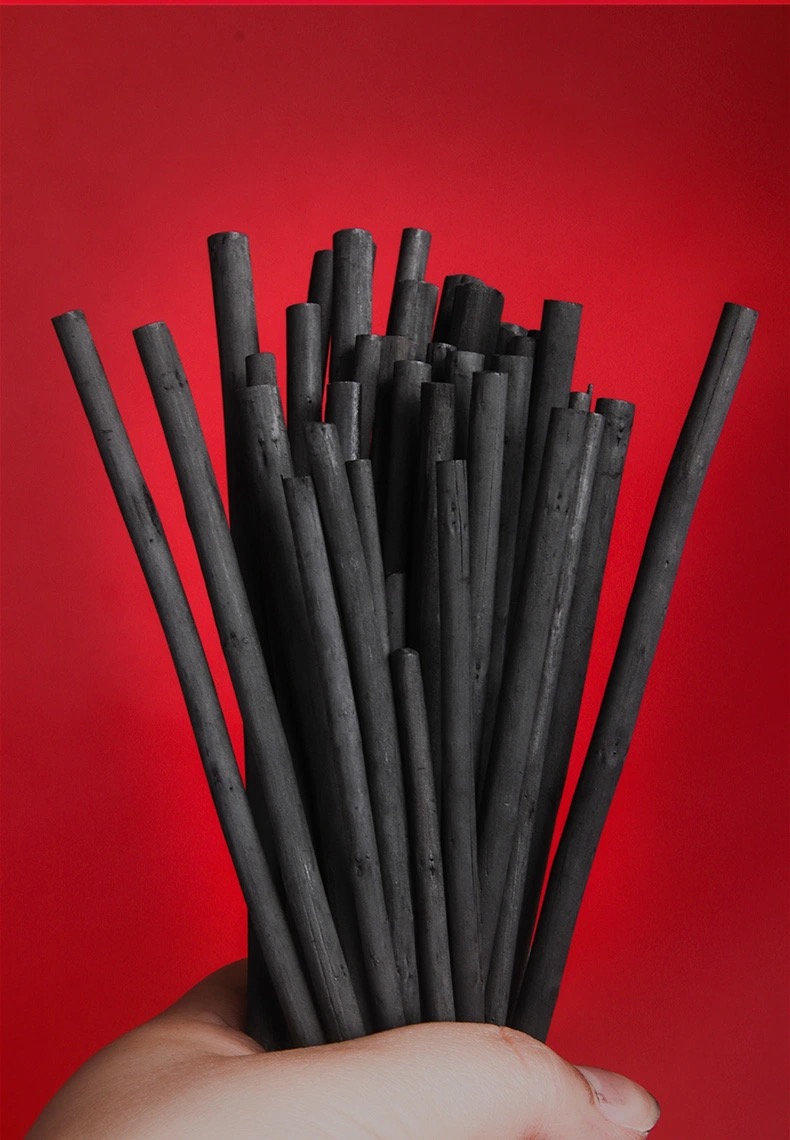 弭黎【写字可弹灰】丁乙棉柳木炭条3-5mm素描速写绘图炭笔炭精条20根