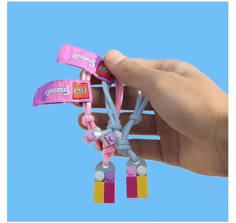 molc乐高friends好朋友积木手链情侣款一对送男女闺蜜朋友爱心蹦迪