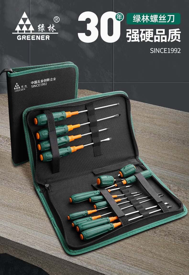 绿林十字螺丝刀套装一字起子五金工具家用维修套装超硬工业级多功能