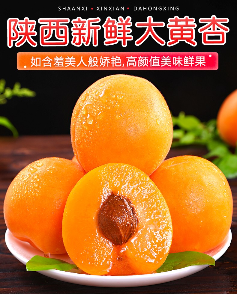 陕西新鲜大黄杏应当季孕妇水果酸甜子巨蜜金太阳杏4斤