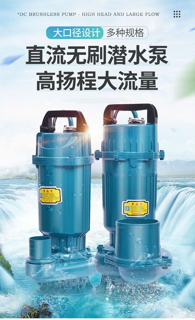 直流潜水泵12v24v48v60v伏家用电瓶车水泵水泵抽水机高扬程井用农用大
