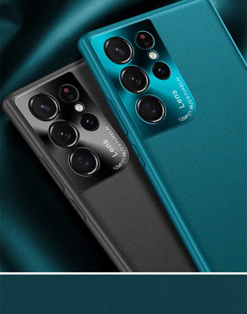 欢锐三星s21ultra手机壳真素皮镜头全包s21u摄像头保护套s21防摔磨砂