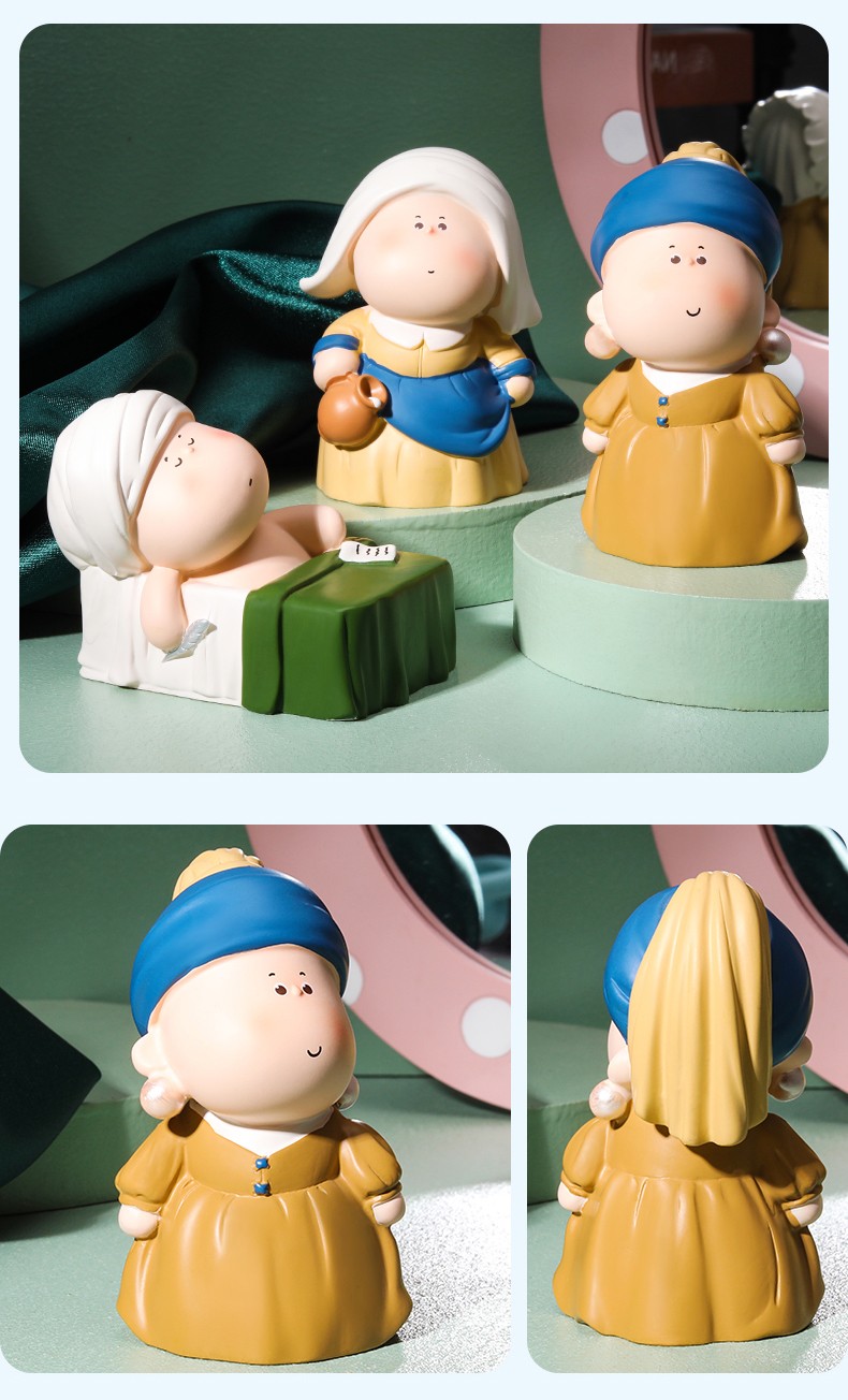 红胶囊世界名画盲盒二代系列盲盒盒蛋福袋肓盒摆件盲盒一套生日礼物