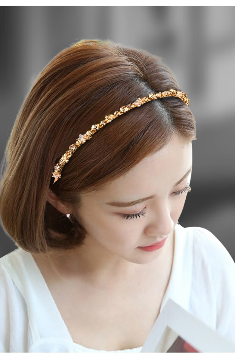 雅贵人发箍网红新款韩版少女出门细发夹刘海压发碎发发卡轻奢头箍优雅