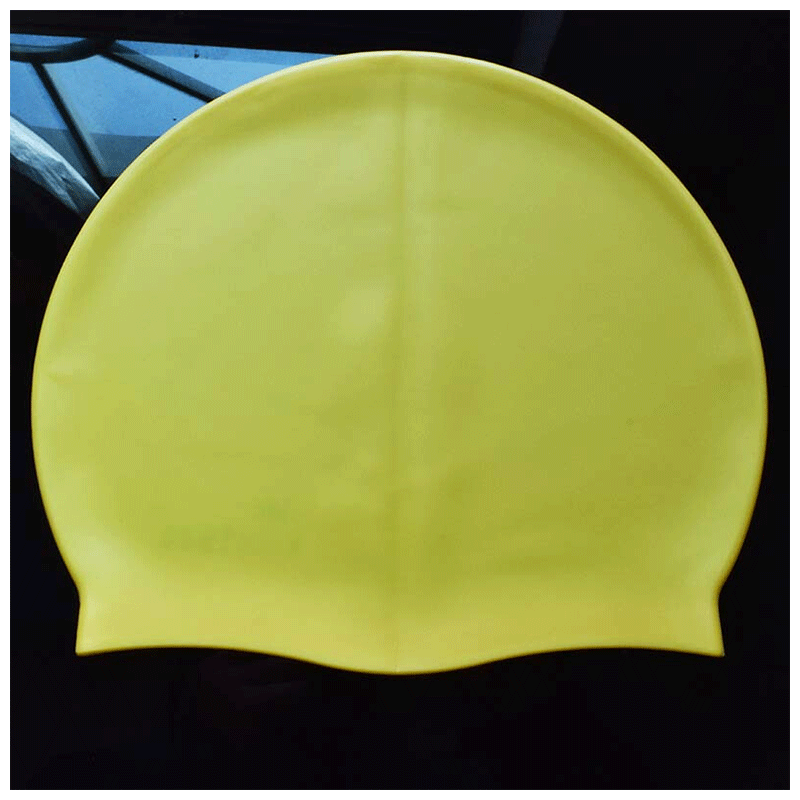 专业硅胶游泳帽防水速干男女通用长发护耳遮耳朵厚橡胶加大号 粉红色