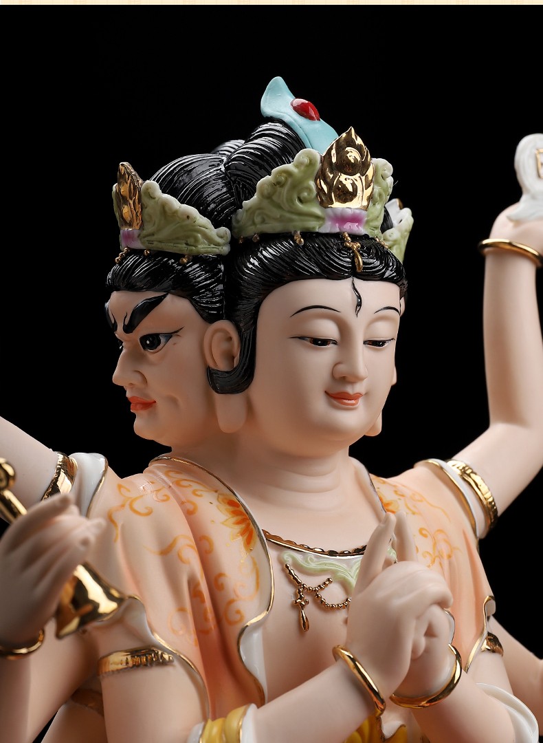 七珍12吋16吋斗姆元君斗母陶瓷神像摆件道教斗姥星君家用居家供奉h470