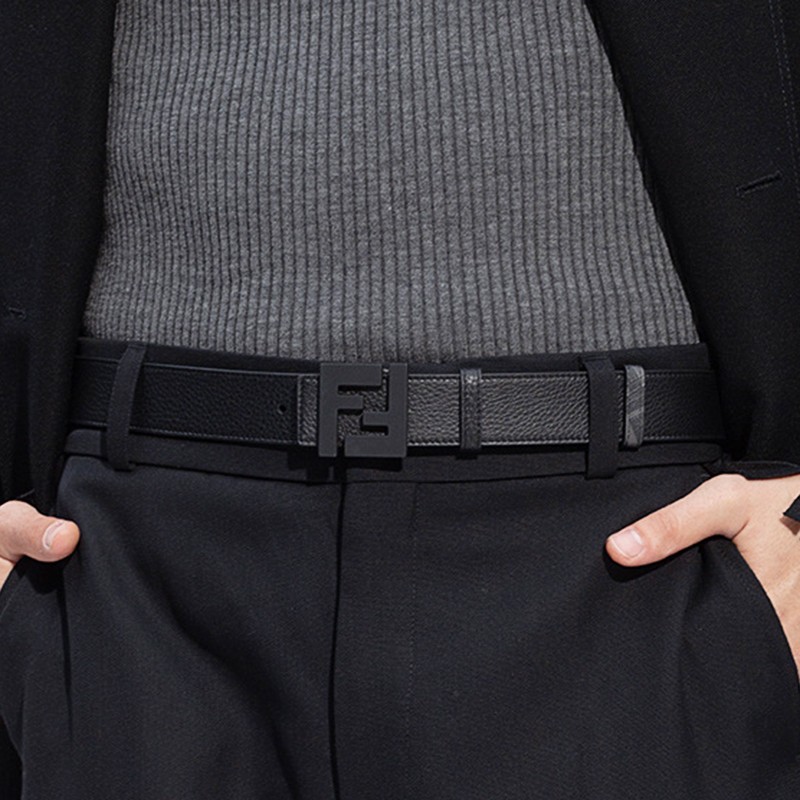 预售fendi芬迪 皮带 经典男士黑色棕色双面用ff腰带 宽3.