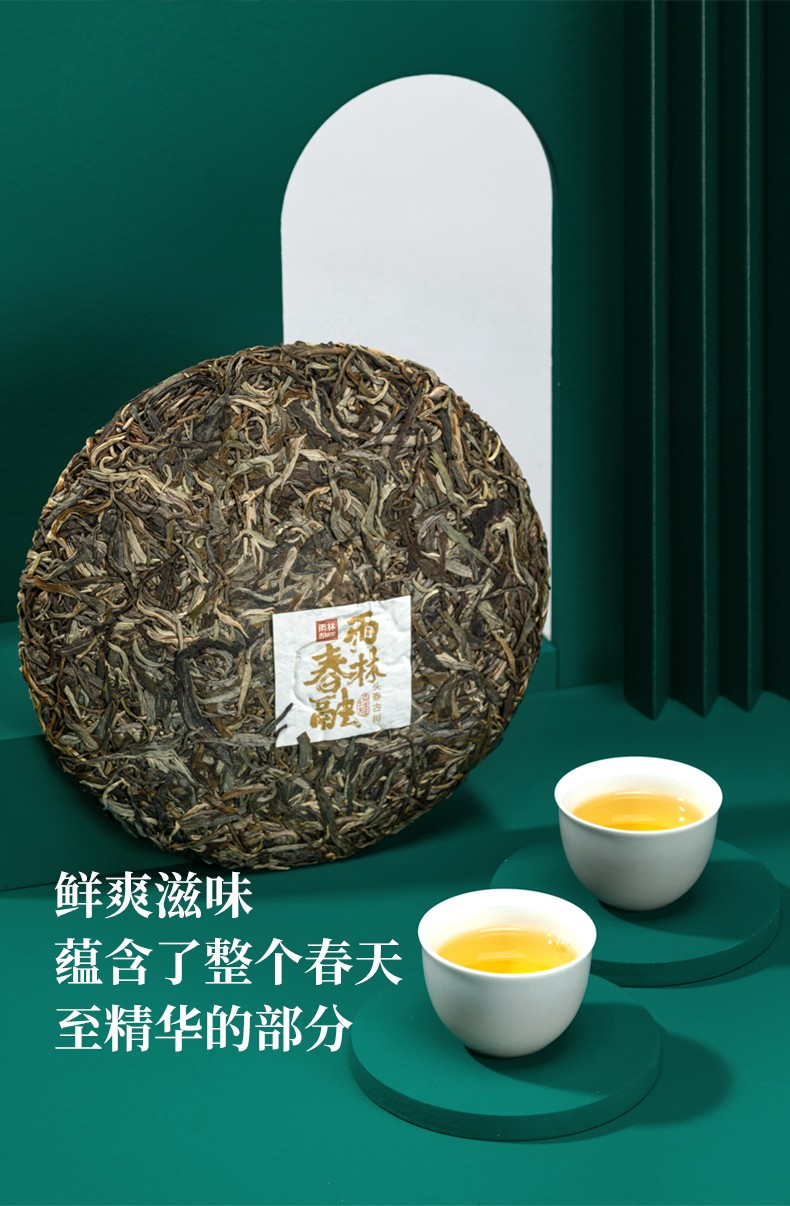 雨林古树茶普洱生茶饼2021年春融357g