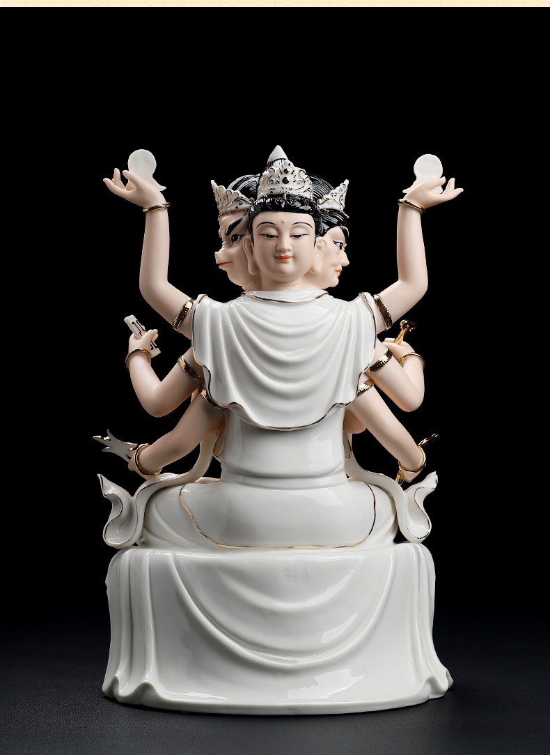 七珍12吋16吋斗姆元君斗母陶瓷神像摆件道教斗姥星君家用居家供奉h470