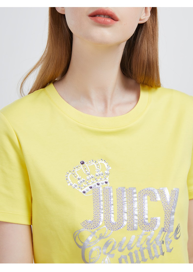 juicycouture橘滋女装短袖t恤女2021夏季新款白色半袖上衣宽松夏装