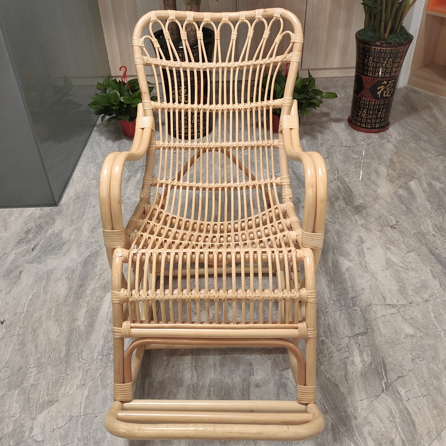 广美森藤编藤椅躺椅靠背椅家用阳台庭院休闲椅北欧网红ins日式真藤