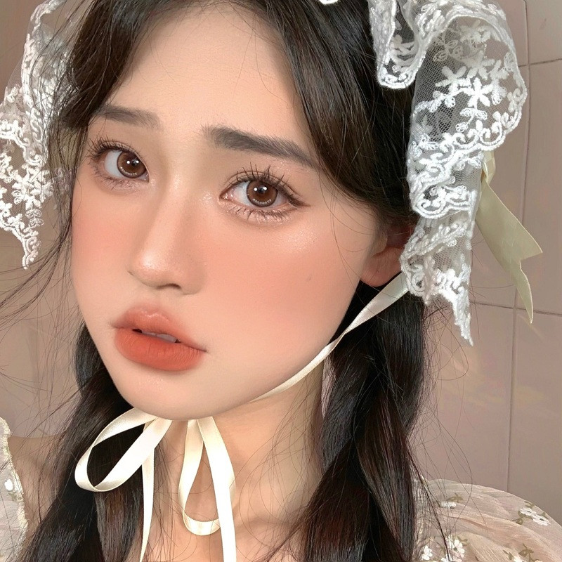 orangecaramel日本心机告白美瞳橘子焦糖暗号巧棕灰女近视隐形眼镜年