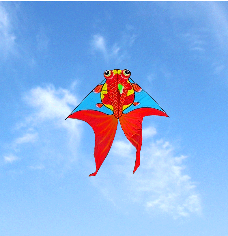 潍坊百特风筝蝶尾金鱼风筝百特新品儿童风筝蝶尾红金鱼易飞金龙鱼风筝