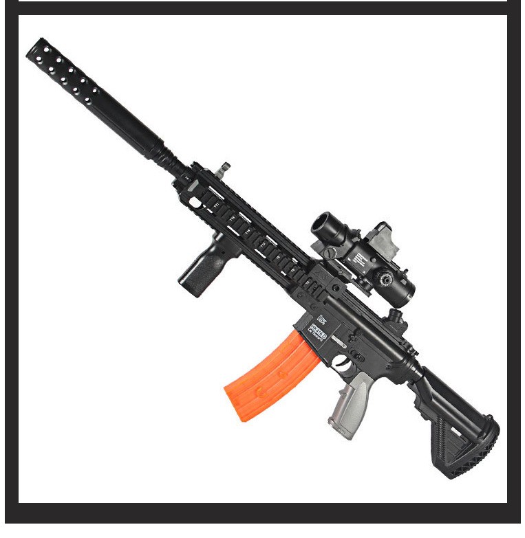 m416电动连发突击软弹枪儿童玩具枪下供弹夹抛壳仿h416真吃鸡装备全套