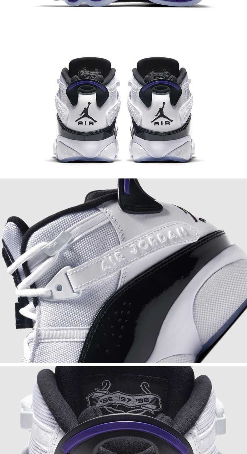 nike耐克aj男鞋2022春季新款air jordan 6 rings气垫黑金高帮实战篮球