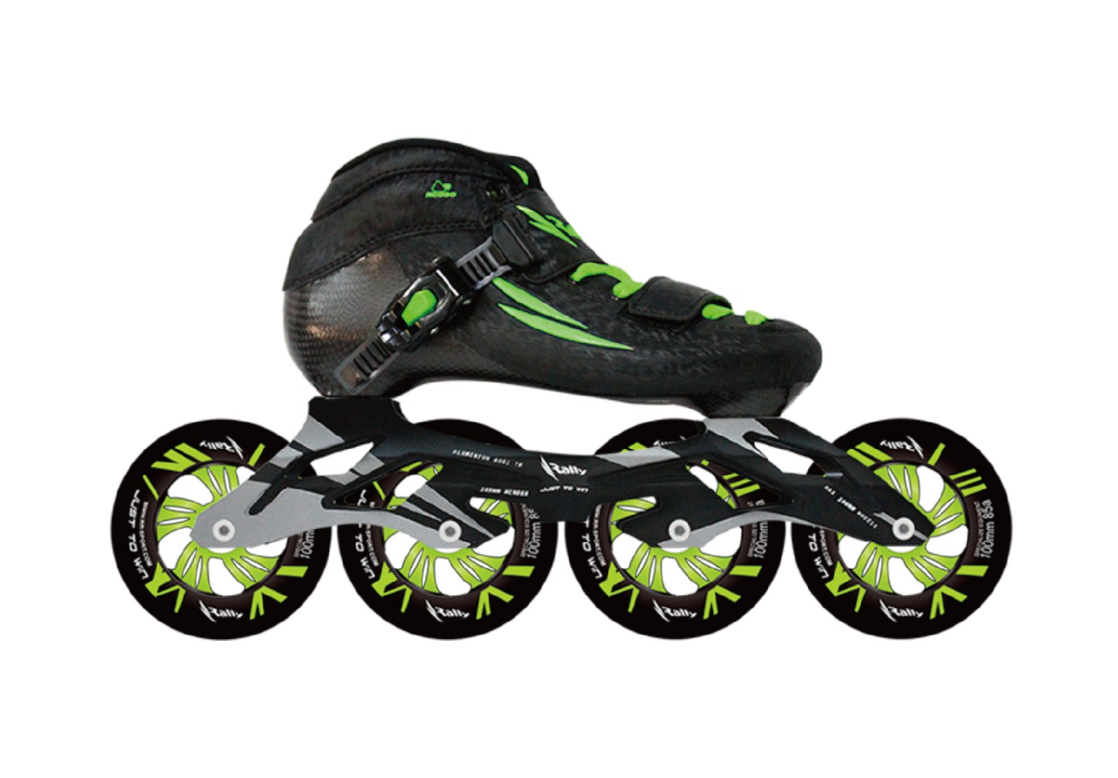 锐俪rally-start启程定码成人速滑鞋rl-zx090 黑绿四轮 32【图片 价格