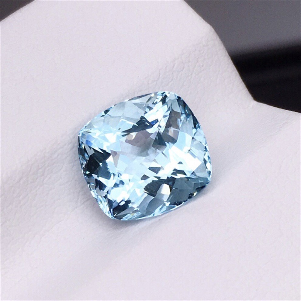 墨辰珠宝全净海蓝宝裸石彩色宝石18k金代镶嵌裸石重量343ct晶体通透附