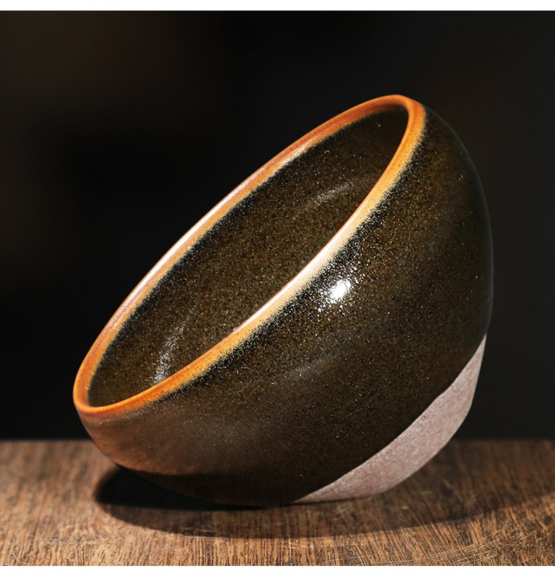 道诣堂许家有大师级手工柴烧建盏茶杯建窑复古釉色茶盏高档主人杯单杯