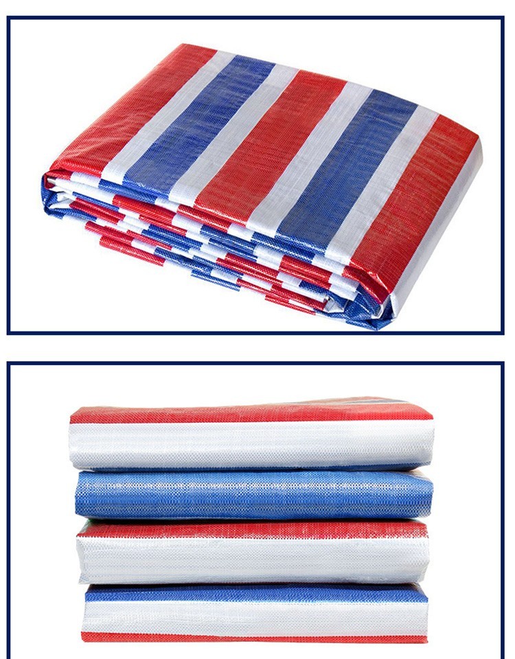 彩条布三色防水布篷布防雨布油布户外加厚屋顶防雨防潮防晒遮阳彩布