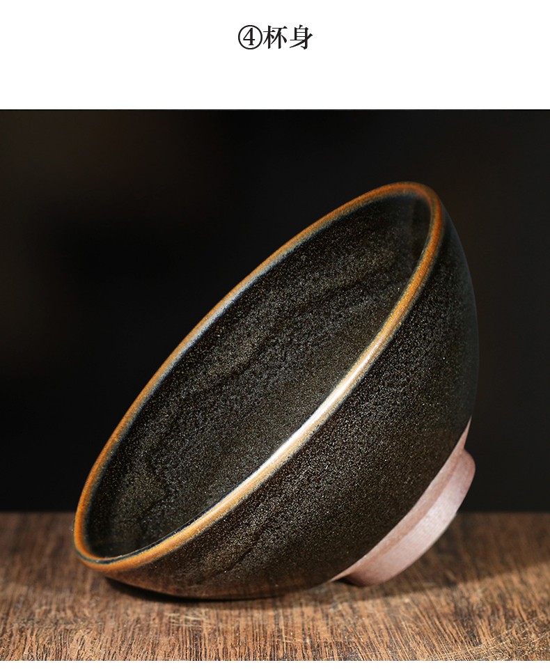 道诣堂许家有大师级手工柴烧建盏茶杯建窑复古釉色茶盏高档主人杯单杯