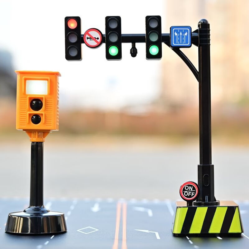 真童玩具信号交通标志指示牌教具新机动 型号 双头红绿灯 24款路标