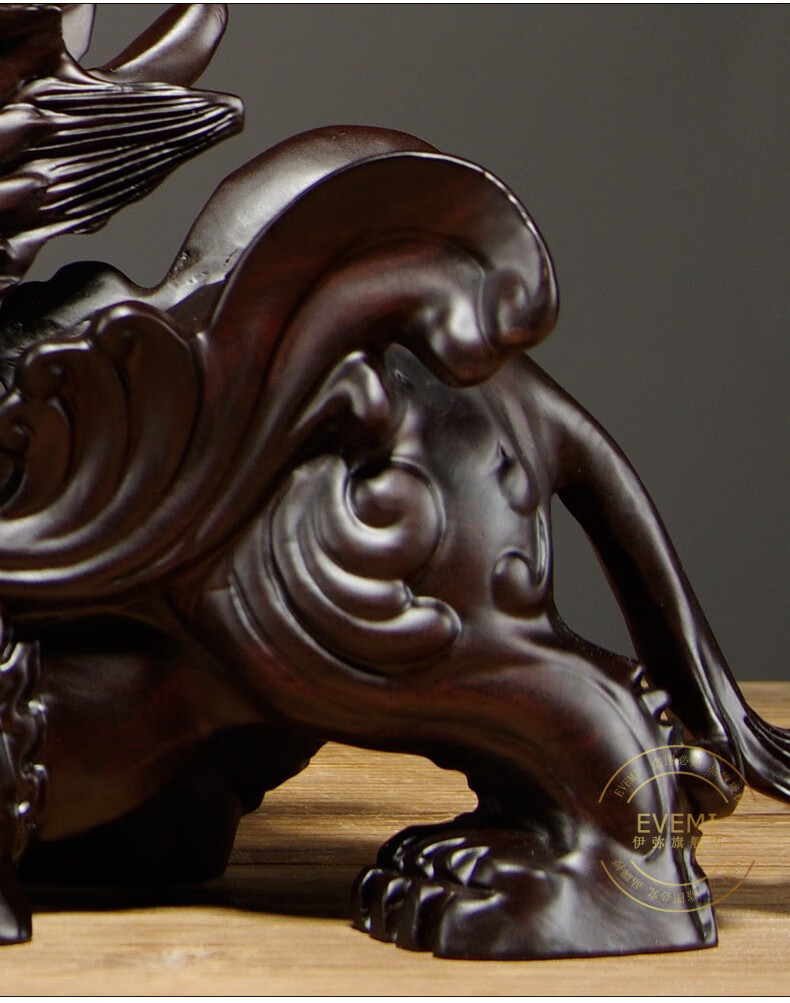 伊弥木雕摆件黑檀木雕貔貅摆件大翅膀成对实木客厅家居摆设品送朋友