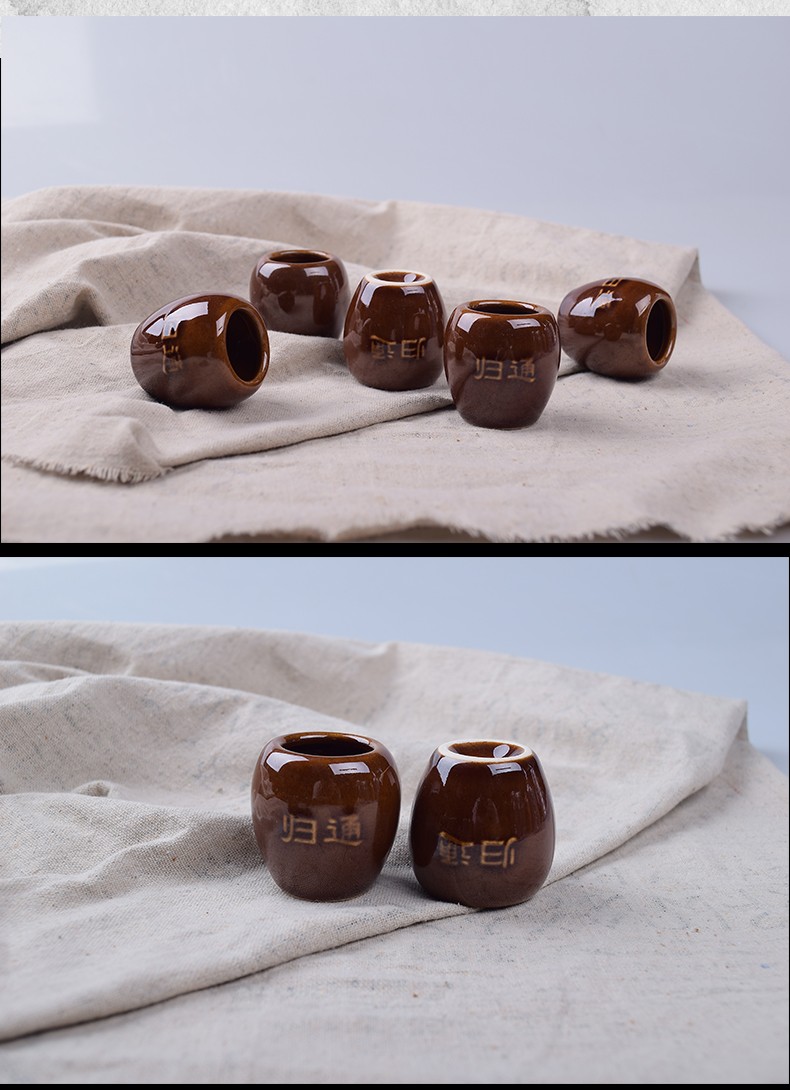 额头部专用小陶瓷火罐中医拔额头的小罐子头部脖子拔罐迷你小火罐 沿