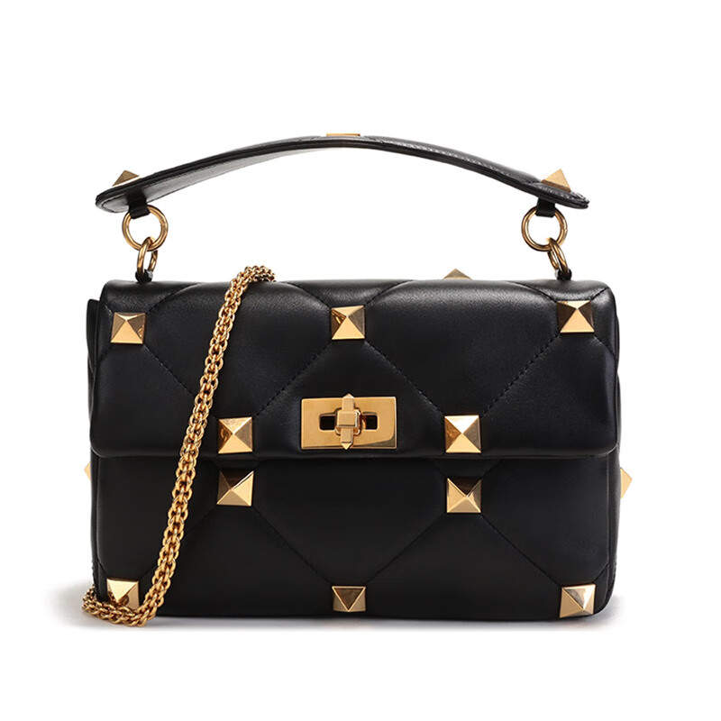 包邮华伦天奴valentino女士皮革铆钉装饰手提单肩斜挎包链条包大号vw