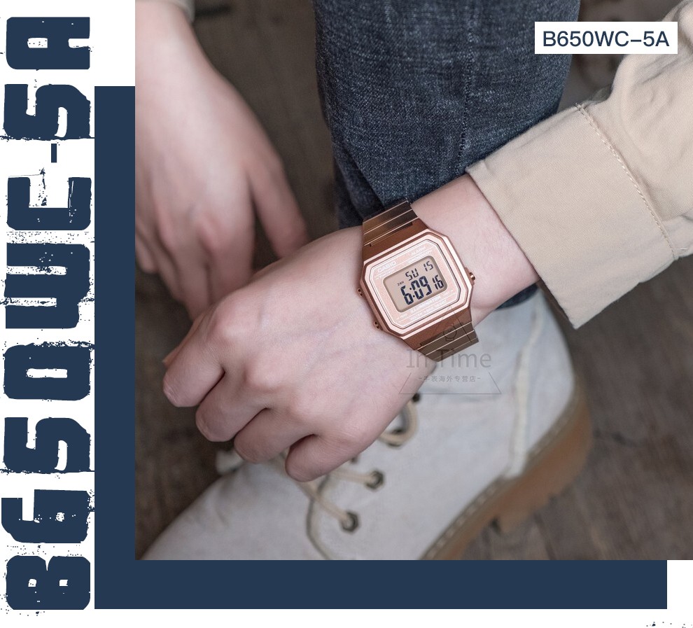 卡西欧regular系jonyj豆芽同款复古小方块学生腕表时尚百搭男女表b650