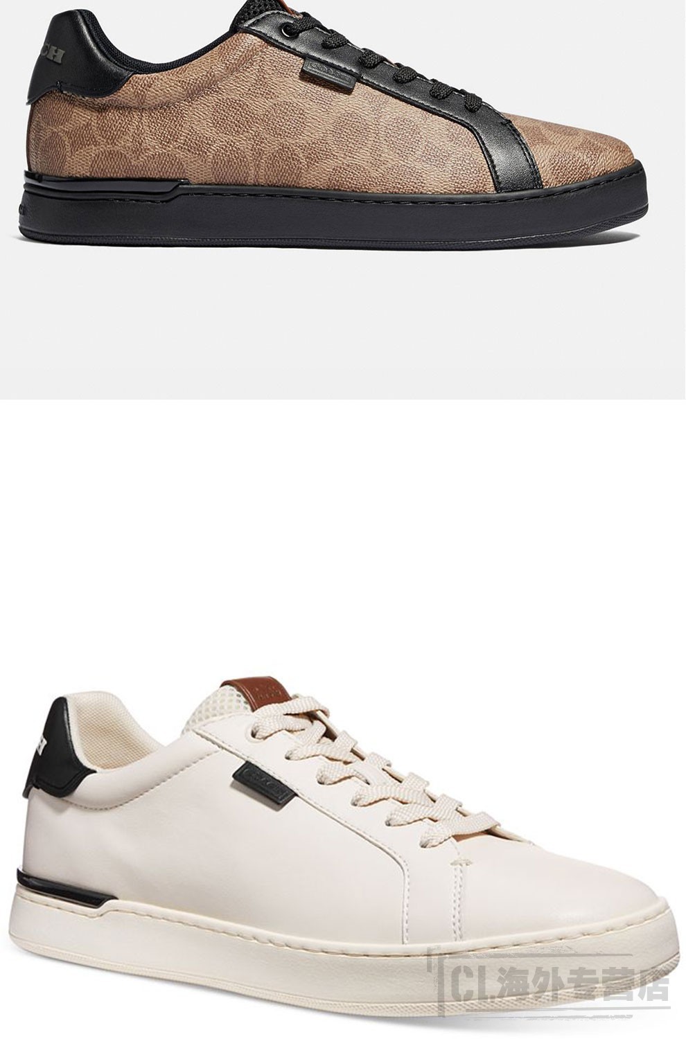 coach 蔻驰男鞋 lowline 经典logo印花 男士复古低帮舒适休闲鞋 时尚