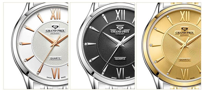 格林(grand prix) 【送男友】瑞士手表男 进口石英机芯男士手表 麦