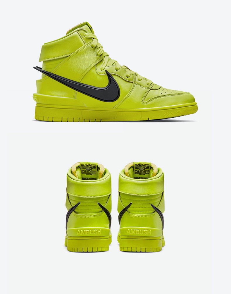 nike耐克dunkhighxambush联名款荧光绿高帮板鞋cu754430038