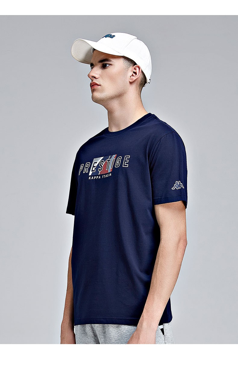 kappa卡帕短袖男运动t恤休闲半袖夏季印花短袖漂白001m