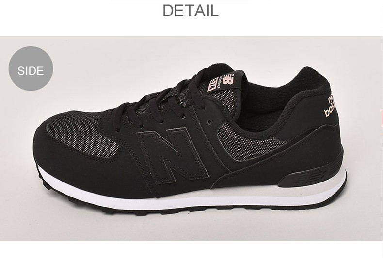 新百伦newbalancegc574女士经典徽标低帮皮革运动休闲鞋gc574fb2黑色