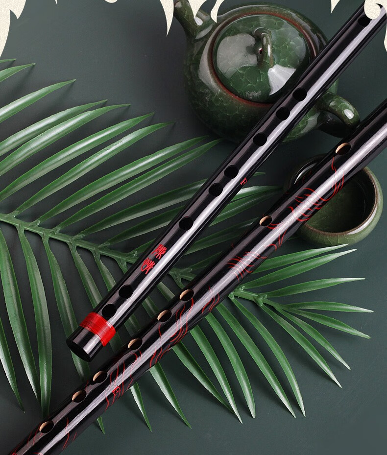 伶吟初学入门苦竹横笛子一节黑色竹陈情鬼笛子黑色款f调