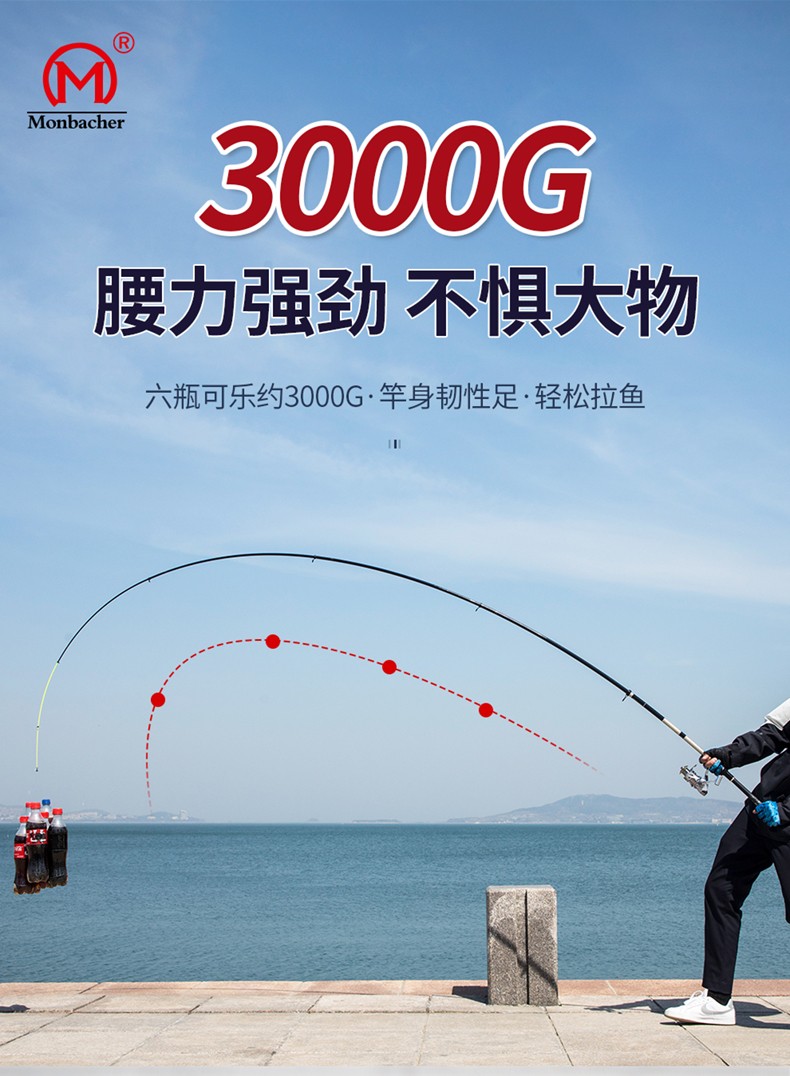 梦巴赫进口碳素超轻超硬3号短节矶竿龙千川5号金龙川矶钓竿滑漂钓鱼竿