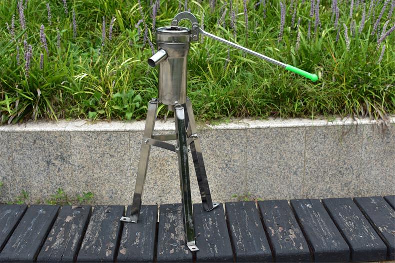 大头摇水泵压水井手动摇水机井头手压泵吸水器抽水泵不锈钢支架 大头