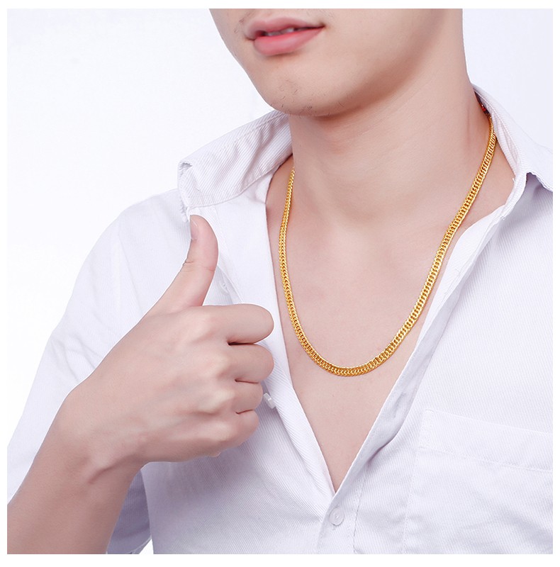 zsk珠宝钻石快线黄金男士项链足金999男款金项链牛仔马鞍链男款金链子