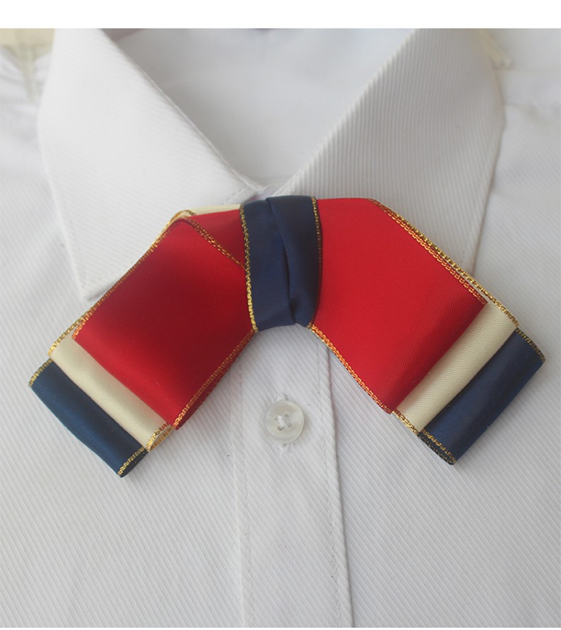 朵影日韩职业女士领花领结女生制服领花银行酒店胸针仿珍珠蝴蝶结头花