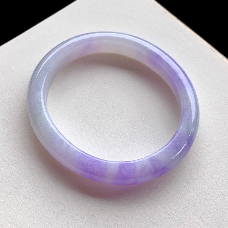 源头翡翠女士翡翠手镯圈口54宽95厚75紫罗兰贵妃高端玉镯收藏缅甸a货