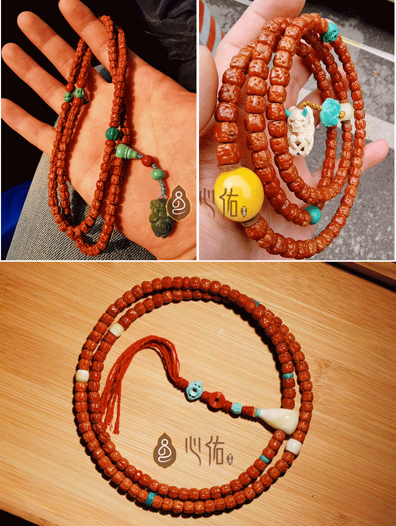 原桩矮桩南瓜桩藏式佛手三日红文玩念珠女 五爪 金龙【老树 铁籽】原