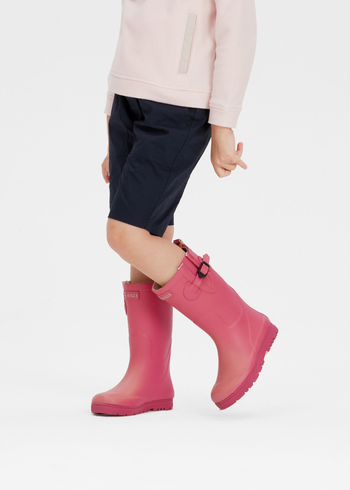 aigle艾高woodypop儿童款天然橡胶防水防滑轻便环保材质手工雨靴 纯