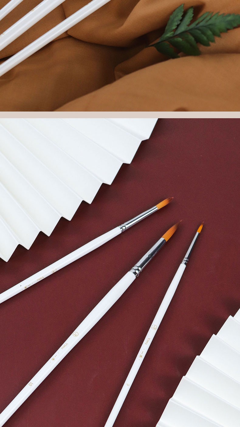 写生手绘图油画丙烯水粉6支套装圆头丙烯颜料勾线笔水彩毛笔手绘美术