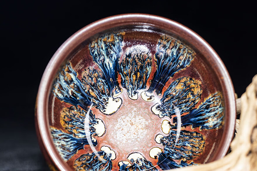 柴烧【花千束】叶礼孝 建阳建盏主人杯 口径9.5 v55