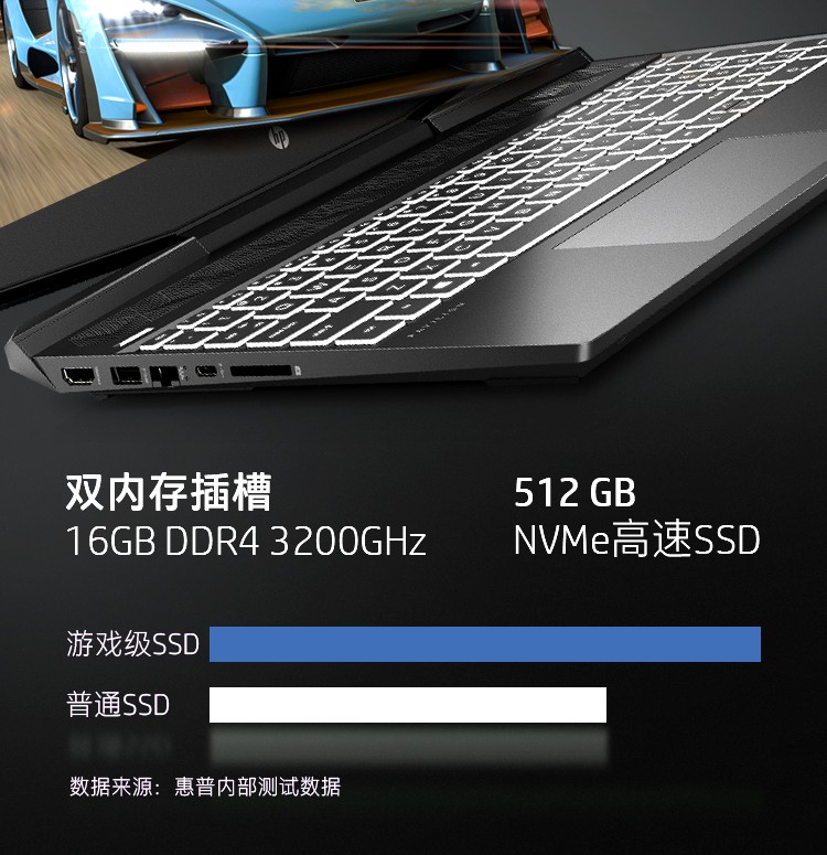 惠普hp光影精灵7victus161英寸游戏电竞笔记本电脑暗影暗夜精灵3d绘图