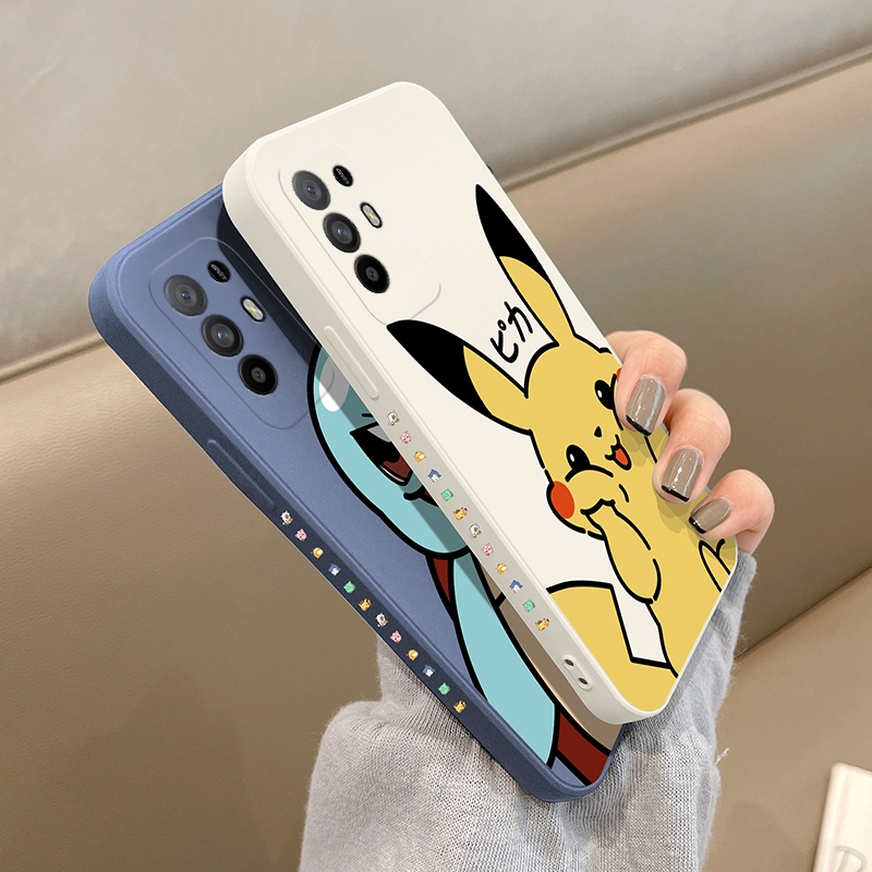 帅玺oppoa93手机壳 侧边液态硅胶软壳卡通保护防摔直边皮卡丘男女