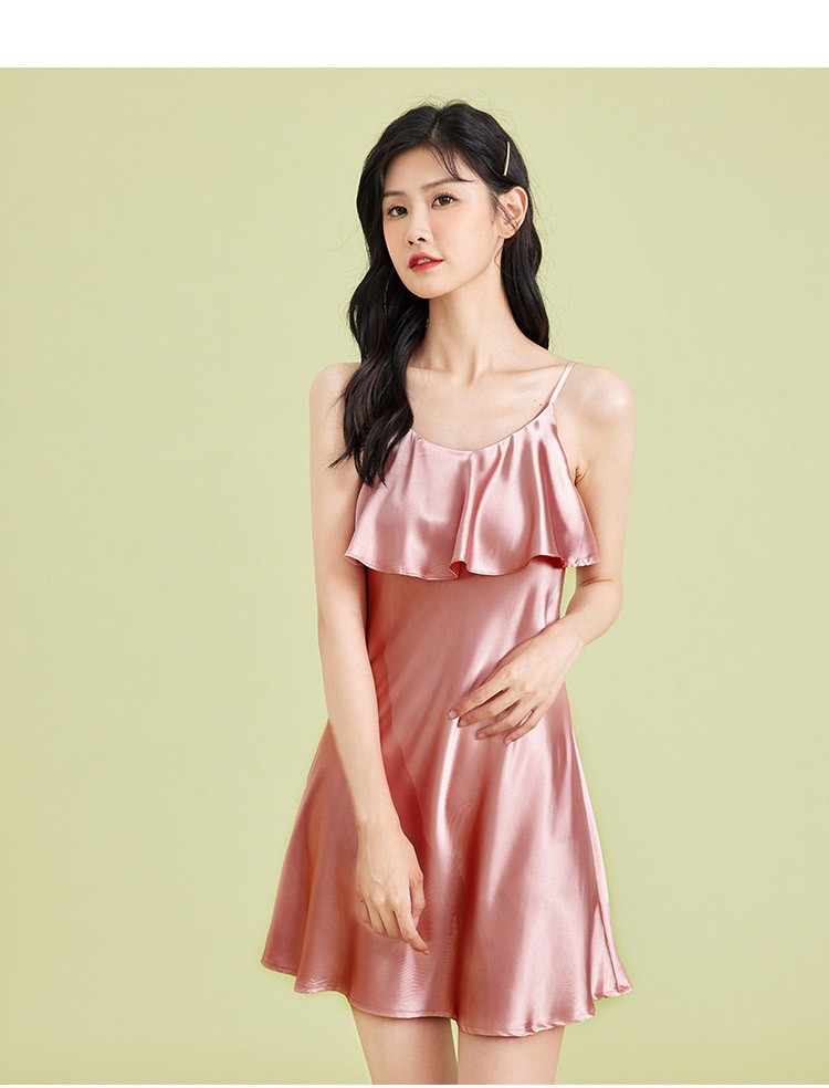 ief爱依服睡裙女2021年夏季新款薄款冰丝美背宽松性感吊带裙2304kd