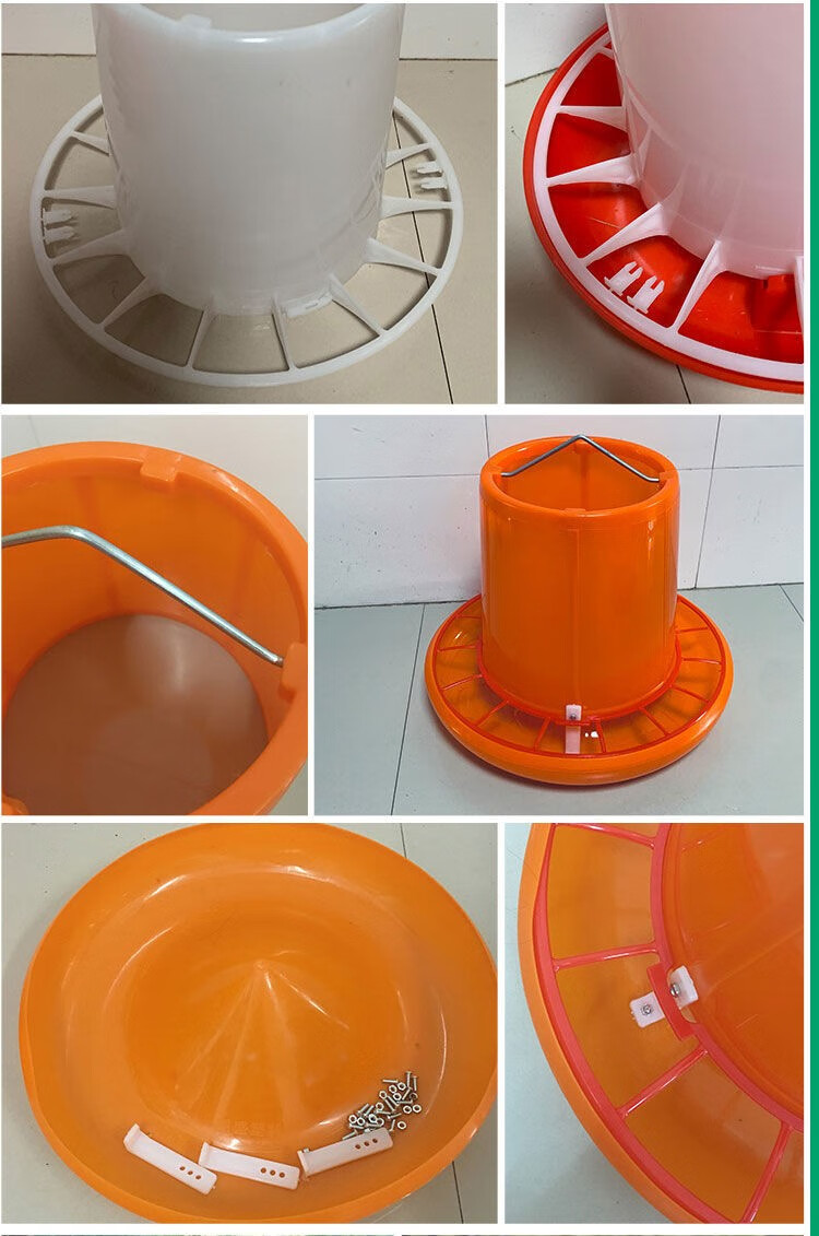 加厚养鸡鸭鹅用大料桶食桶喂食器养殖设备鸡饲料桶鸡料桶养殖用品6