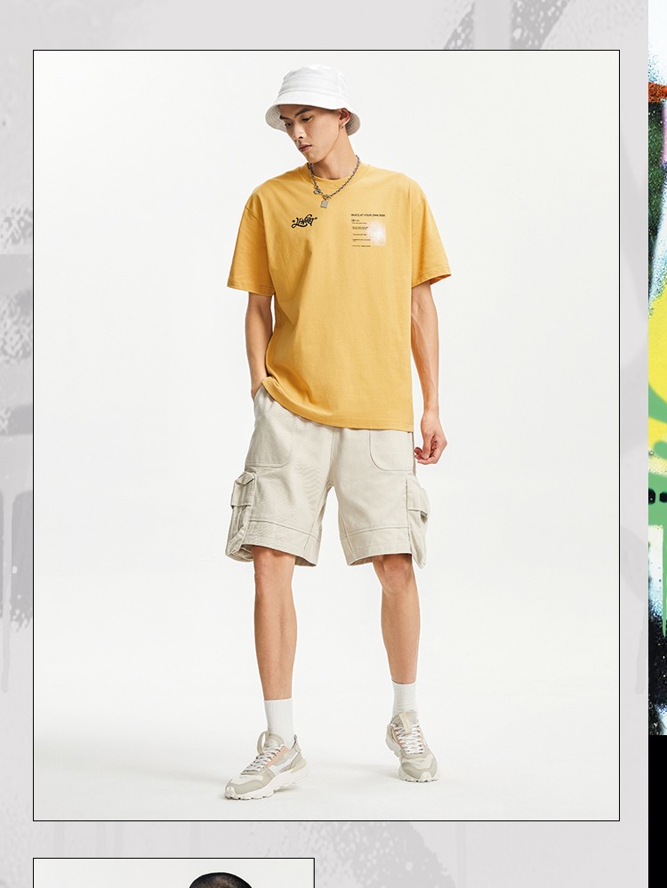 李宁滑板系列男女同款宽松短袖文化衫官方旗舰网ahsr509珍珠白3xl